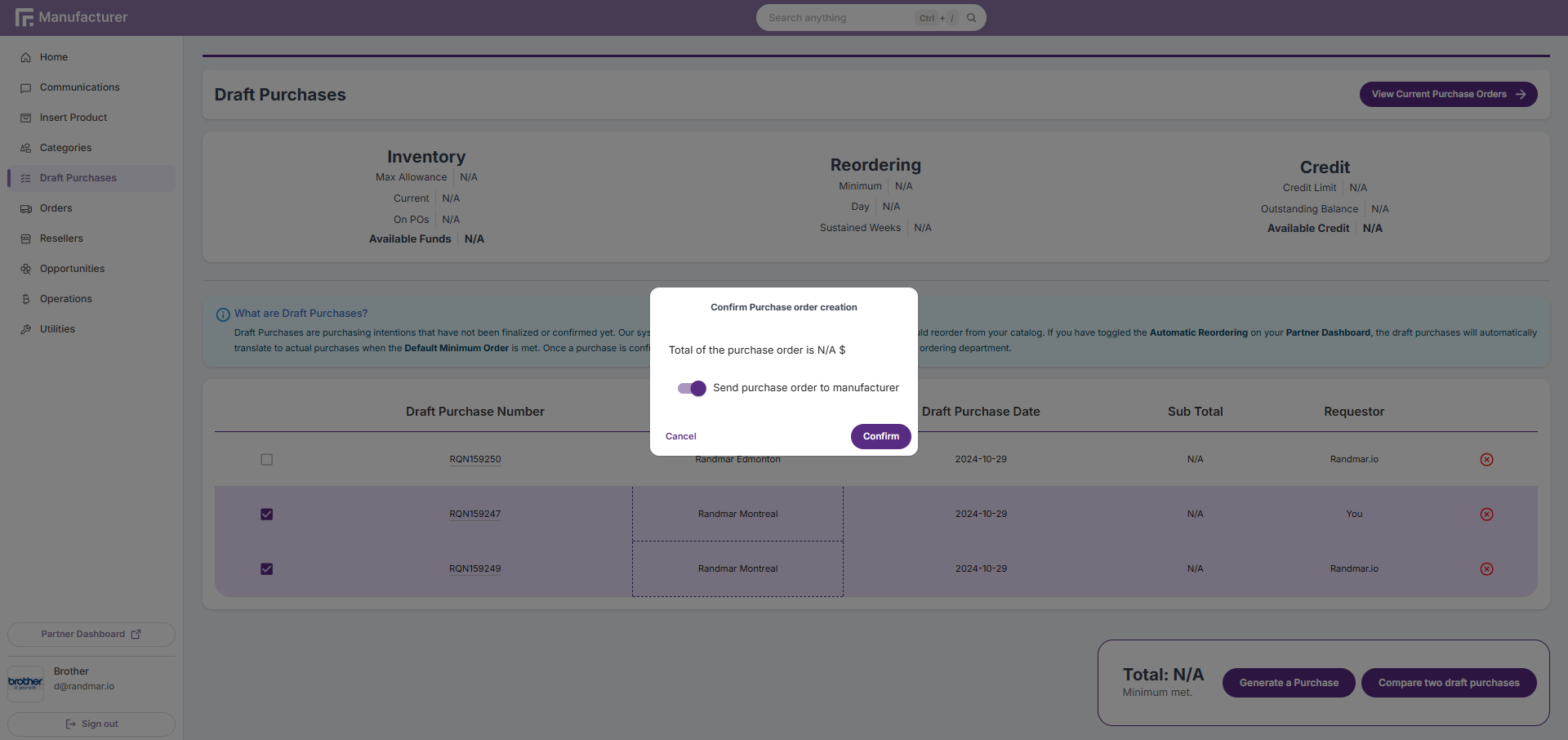 Confirm Purchase Order